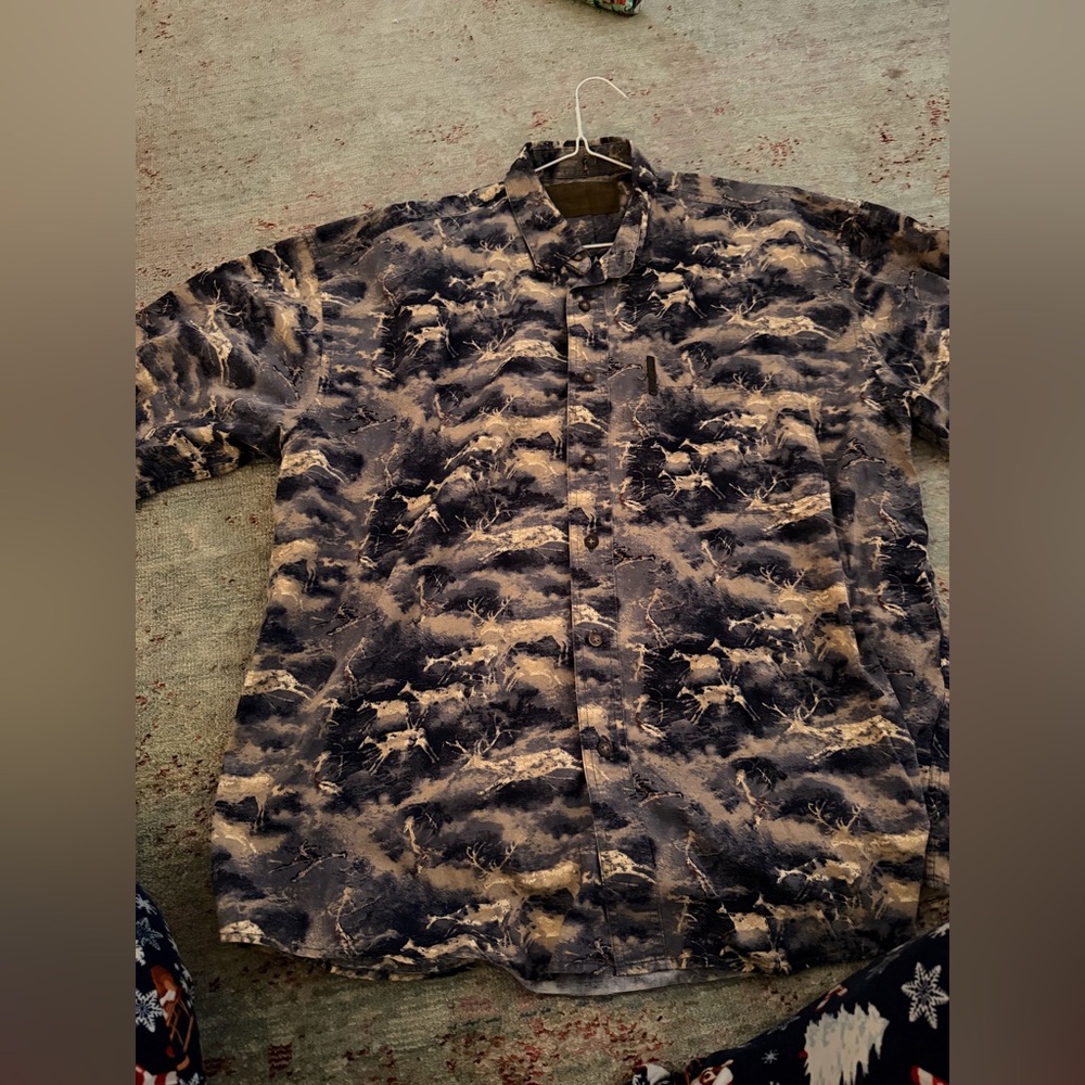Camouflage Deer vintage Button-Up Shirt